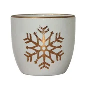 Donice - Osłonka terrakota SANNA 12 x 12 x 10 cm biało-złota - miniaturka - grafika 1