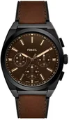 Zegarki męskie - Zegarek Fossil FS6108 Everett Chronograph Brown Leather Strap 44mm - miniaturka - grafika 1