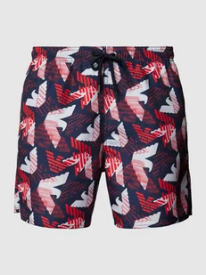 Spodenki kąpielowe o kroju regular fit z nadrukiem z logo na całej powierzchni - Kąpielówki męskie - miniaturka - grafika 1