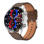 Smartwatch - Gravity GT4-7 silver brown leather - miniaturka - grafika 1