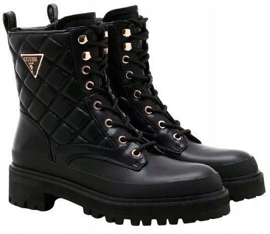 GUESS BOTKI DAMSKIE PIKOWANA CZARNE NA ZAMEK 37 1GNA