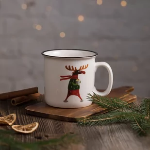 Kubek Porcelanowy Z Czarnym Rantem Forest Łoś Ambition - Kubki - miniaturka - grafika 1