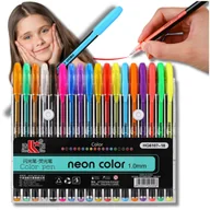 Cienkopisy - DŁUGOPISY KOLOROWE CIENKOPISY ŻELOWE NEONOWE 18 KOLORÓW - miniaturka - grafika 1