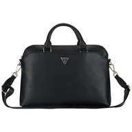 Torby na laptopy - Torba GUESS Grained Zipper Pocket Triangle Logo 15 Czarny - miniaturka - grafika 1