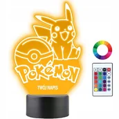 Lampy stojące - Lampka Na Biurko Nocna Pokemon Pikachu 16Kol Led Plexido - miniaturka - grafika 1