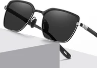 Okulary przeciwsłoneczne - INF Stylowe okulary przeciwsłoneczne - A766 oprawa w kolorze grafitowym z szarymi soczewkami Czarny + Czerwony - miniaturka - grafika 1