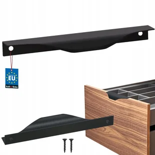 UCHWYT MEBLOWY 160 MM KRAWĘDZIOWY CZARNY MAT DO MEBLI SZAFEK SZUFLAD KUCHNI - Meble modułowe i akcesoria - miniaturka - grafika 1