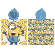 Okrycia kąpielowe dla dzieci - Ręcznik bawełniany ponczo z kapturem 55x110 Minionki - miniaturka - grafika 1