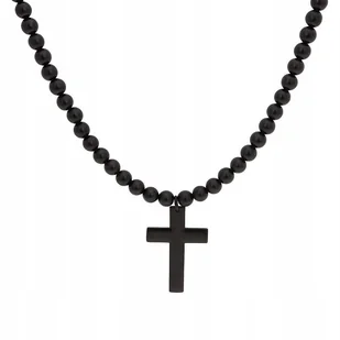 NASZYJNIK UNISEX Z CZARNYM KRZYŻEM (C15/ROZ/48RU) - Naszyjniki - miniaturka - grafika 1