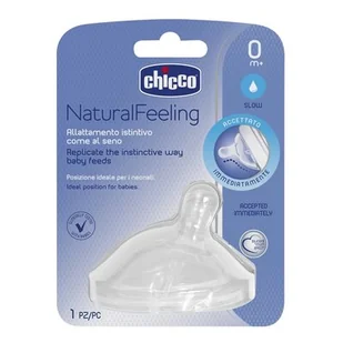 Chicco Smoczek NaturalFeeling na butelkę silikonowy, 1 szt, przepływ normalny - Smoczki do butelek - miniaturka - grafika 1