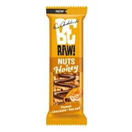 Batoniki - BeRaw Nuts&Honey baton czekoladowo - miodowy z orzeszkami arachidowymi i solą morską, 30 g -> Wysyłka od 1,99 - odbiór w Żabce - miniaturka - grafika 1