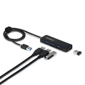 Huby USB - StarTech H5A4A-USB-HUB-2 huby i koncentratory USB 3.2 Gen 1 (3.1 Gen 1) Type-A 5000 Mbit/s Czarny - miniaturka - grafika 1