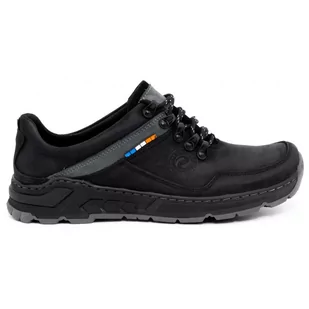 Męskie buty trekkingowe skórzane 292GT czarne - Buty Olivier - Buty trekkingowe męskie - miniaturka - grafika 1