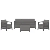 Meble ogrodowe - Zestaw mebli ogrodowych KETER Scandi Linea 270923 Grafitowo-szary - miniaturka - grafika 1