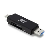 Czytniki kart pamięci - ACT USB-C/USB-A czytnik kart SD/Micro SD AC6375 - miniaturka - grafika 1