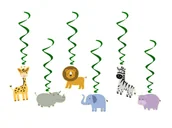 Dekoracje sali - Dekoracja wisząca urodzinowa Safari - 6 szt. - miniaturka - grafika 1