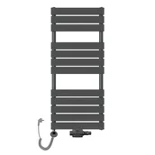 Grzejniki łazienkowe - Rebison Grzejnik łazienkowy wodno-elektryczny Mila 1200x500 antracyt, Zestaw termostatyczny - Zestaw antracytowy, Szerokość - 500 mm, Grzałka elektryczna - An - miniaturka - grafika 1