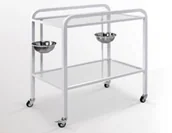 Meble i wyposażenie gabinetów medycznych - SZ-M mobilny stolik zabiegowy z blatami szklanymi i misami - miniaturka - grafika 1