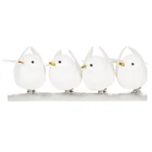 Bombki - Zawieszki choinkowe 4 szt. ptaszki brokatowe białe - miniaturka - grafika 1