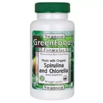 Swanson, Usa Spirulina i Chlorella organiczne Suplement diety 90 kaps. - Serce i układ krążenia - miniaturka - grafika 1