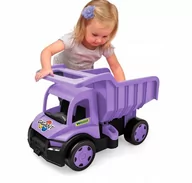 Samochody i pojazdy dla dzieci - Wader 65032 Wywrotka Fioletowa Gigant Truck 150 kg - miniaturka - grafika 1