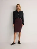 Spódnice - Reserved - Spódnica midi z paskiem - brązowy - miniaturka - grafika 1