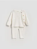 Komplety dla niemowląt - Reserved - Bawełniany komplet - złamana biel - miniaturka - grafika 1