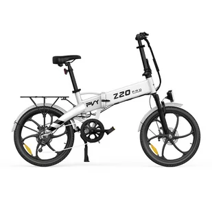 Rower Elektryczny PVY Z20 Pro - Moc 250W Bateria 36V10.4AH Zasięg 80KM Hamulec Tarczowy Mechaniczny - Biały - Rowery elektryczne - miniaturka - grafika 1