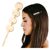 Ozdoby do włosów - Spinka do Włosów Złota Wsuwka Metalowa Wytrzymała Emotikony Lekka i Wygodna - miniaturka - grafika 1