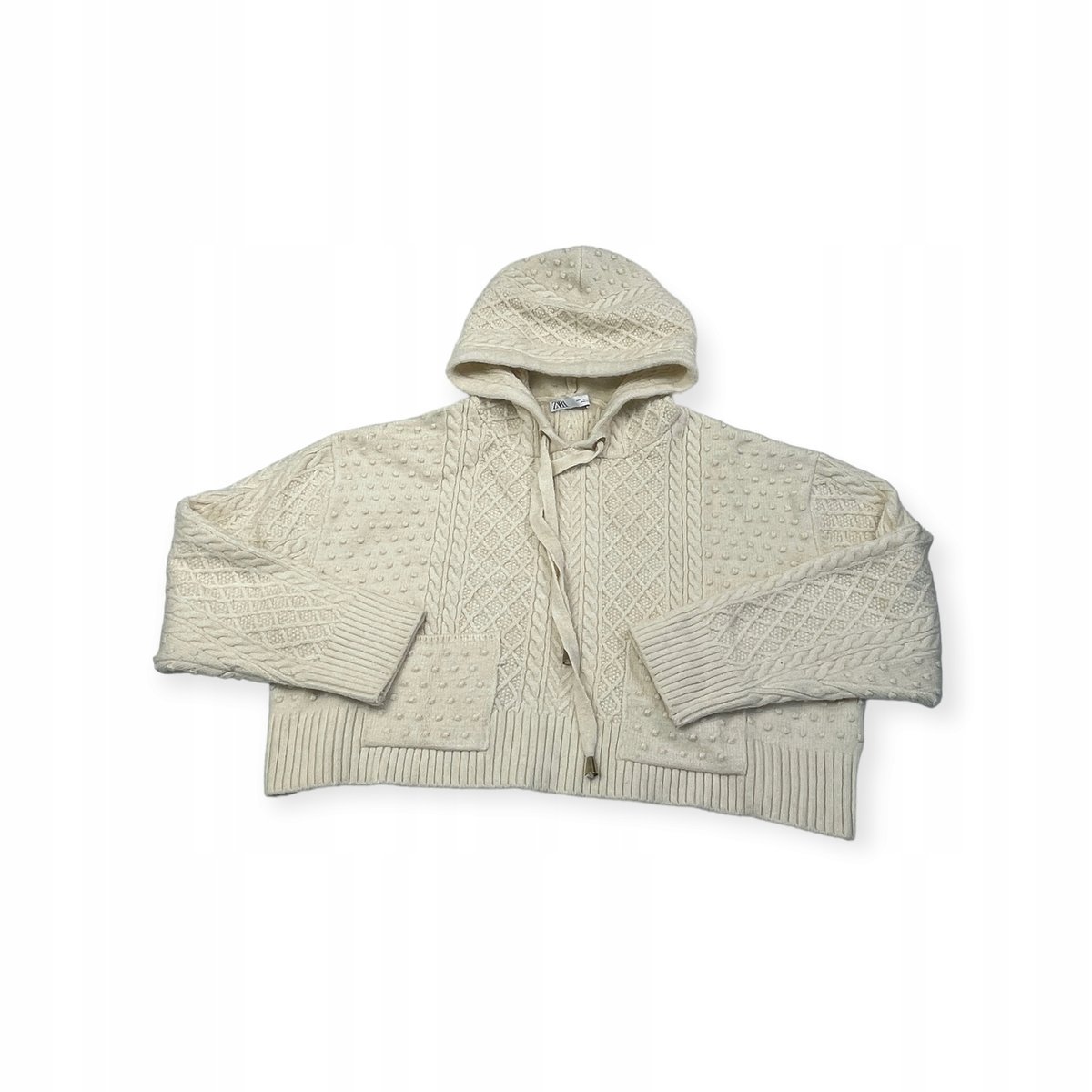 Wciągana bluza damska sweterkowa z kapturem Zara L