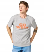 Koszulki męskie - T-shirt Wrangler GRAPHIC TEE 112364087 Mid Grey Mel M - miniaturka - grafika 1