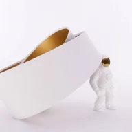Oprawy, klosze i abażury - Maco Design Klosz lampy Chloe, Ø 50cm, biały, wewnątrz złoty - miniaturka - grafika 1