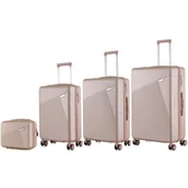 Walizki - Zestaw walizek SEMI LINE T5758-0 Beżowy - miniaturka - grafika 1
