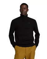 Bluzy męskie - G-STAR RAW Męska bluza z dzianiny Structure Turtle Knit, Czarny (Dk Black D23937-d447-6484), M - miniaturka - grafika 1
