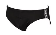 Kąpielówki męskie - Emporio Armani Swimwear Emporio Armani Denim Tape Swim Briefs, czarne, rozmiar 56, czarny - miniaturka - grafika 1