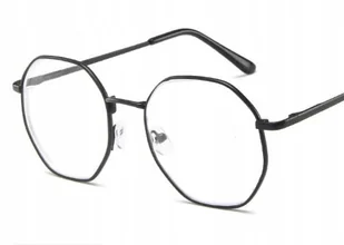 Okulary korekcyjne minusy czarne ośmiokąt -4 - Okulary korekcyjne, oprawki, szkła - miniaturka - grafika 1