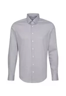 Koszule męskie - Seidensticker Męska koszula slim fit z długim rękawem, granatowy, 38 - miniaturka - grafika 1