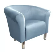 Fotele - ATOS Fotel Milo BL06 nogi chrom szary błękit - miniaturka - grafika 1