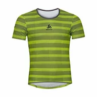 Koszulki sportowe męskie - Odlo Bl Top Zeroweight podkoszulek męski, Safety yellow graphite grey, S - miniaturka - grafika 1