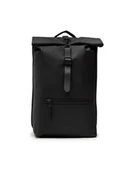 Plecaki - Plecak Rolltop Rucksack 13160 Czarny - Rains - miniaturka - grafika 1