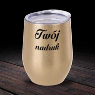 Kubki - Złoty kubek ze stali nierdzewnej Glitter z Twoim nadrukiem - miniaturka - grafika 1