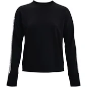 Bluzy sportowe damskie - Bluza damska Under Armour  Rival Terry Taped Crew-BLK XS - miniaturka - grafika 1