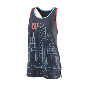 Wilson Damski tank top, CHI COTTON TANK wielokolorowa Niebiesko-szary (Outer Space) L - Koszulki i topy damskie - miniaturka - grafika 1