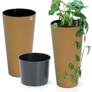 Donica Doniczka Ogrodowa 25 Cm Na Taras Do Ogrodu Domu Eco Wood Brązowa - Donice - miniaturka - grafika 1