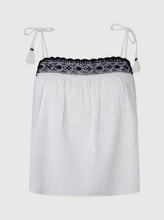 Pepe Jeans Top "Beni" w kolorze białym - Koszulki i topy damskie - miniaturka - grafika 1