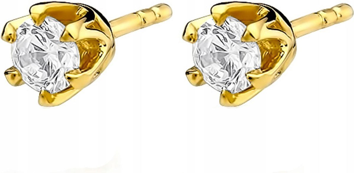 Złote kolczyki 585 z diamentami brylantami 0,6ct gustowne na prezent 14kt