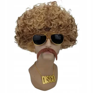 Peruka Disco Peruka + Okulary + Naszyjnik + Wąsy + Czapeczka na Perukę - Dodatki do strojów karnawałowych - miniaturka - grafika 1