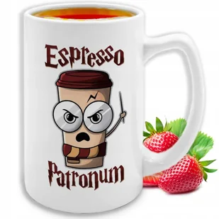 KUBEK DUŻY Espresso Patronum BIAŁY CERAMICZNY Super Prezent Top100 WZORY - Kubki - miniaturka - grafika 1