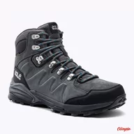 Buty trekkingowe męskie - Buty trekkingowe Jack Wolfskin REFUGIO TEXAPORE MID M GREY/BLACK - miniaturka - grafika 1