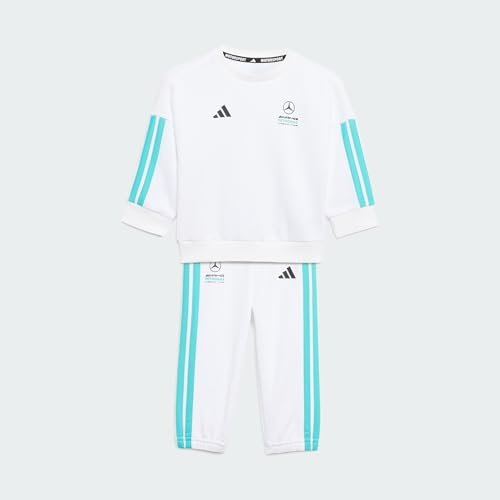 adidas Uniseks - niemowleta Mercedes - Amg Petronas Formula 1 Team Dna Baby Jogger Long Sleeve Track Suit, white/semi mint rush, 3-6 Months